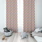 Cortina Tecido Oxford Quarto Infantil Cubos 3D Coloridos - 140x220cm