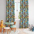 Cortina Tecido Oxford Quarto Infantil Heróis Balões Quadrinhos - 280x220cm