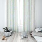 Cortina Tecido Oxford Quarto Infantil Listras Tons Pastéis Glitter 280x220cm