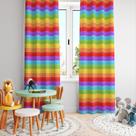 Cortina Tecido Oxford Quarto Infantil Pop it Listras Coloridas - 280x220cm