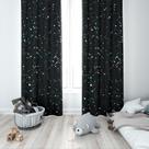 Cortina Tecido Oxford Quarto Infantil Preto Brilho Neon - 280x220cm