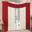 Cortina Tendência 2,00m X 1,70m Para Varão Em Malha Sala Quarto - Vermelho Cortina Tendência 2,00m X 1,70m Para Varão Em Malha Sala Quarto - Vermelho