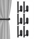 Cortina Tiebacks Hoousuper Black em aço inoxidável 6 unidades