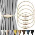 Cortina Tiebacks Nieffeiy Magnetic Rope Beige, pacote com 4
