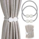 Cortina Tiebacks Pinowu Pearl Magnetic pacote com 2 cinza