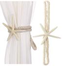 Cortina Tiebacks Xinally Natural Starfish, 2 peças de algodão e linho