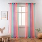 Cortina transparente Yancorp 132x213cm Linen Ombre 1 painel