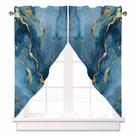 Cortina Valance AYTTBIS Blue Marble Swag 71 cm x 91 cm