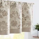 Cortina Valance jinchan Cozinha de linho floral 40x120cm Taupe