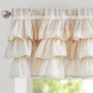 Cortina Valance jinchan, linho com babados, janela de cozinha de 45 cm