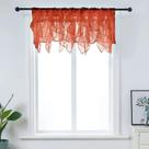 Cortina Valance PearAge Ruffled Voile, semitransparente, 50x40cm, vermelha