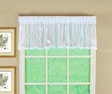 Cortina Valance Today's Curtain Songbird de renda semitransparente branca 56x30cm