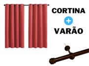 Cortina Varão Incluso 2 Metros Tecido Oxford Sala Quarto