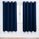 Cortina Varão Simples Ilhos Quarto de Bebê e Criança Menino Azul Marinho 1,5m