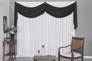 Cortina Veneza 3,00x2,30m Branco e Preto