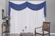 Cortina Veneza 3,00x2,30m Branco e Royal