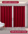 Cortina Vermelha Jacquard 4 MT de Larg. X 2.70 Alt. Tecido Grosso