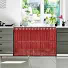 Cortina Vitro Renda 2,00m X 0,80cm Alt Vermelho