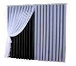 cortina voal com forro em tecido blackout preto 4,00x2,80
