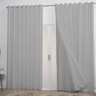 Cortina Voil 3,00x2,80m Flame com Forro em Micropercal - Cinza