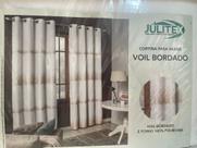Cortina voil bordado
