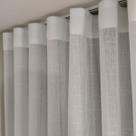 Cortina Voil Gaze De Linho Wave Trilho Suíço Sob Medida Com Forro Blecaut 4,00x2,60