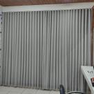 Cortina Voil Linho Com Forro Blecaut Wave Trilho Suíço Sob Medida 4,00x2,60