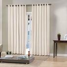 Cortina Voil Pratika Slim 1,70m de AlturaVarão de até 2,00m com Forro Blackout Marfim - Bella Janela