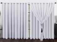 Cortina Voil Xadrez 7.00 x 2.10 Forro Microfibra