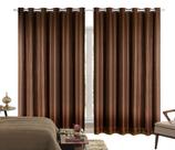 Cortina Voil Xadrez Com Forro Blackout PVC Tabaco 2,50M x 2,20M 100% Corta Luz Com Ilhós Cromado Para Varão Simples