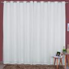 Cortina Voil Xadrez com Forro Microfibra 2,80 x 1,80 com Ilhós Cromado Decoração