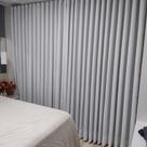 Cortina Wave Trilho Suíço Duplo Voil Linho Com Forro Blackout Sala Porta Janela 6,00x2,50