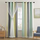 Cortina XiDi Amarela Cinza Verde 86x160 cm Blackout Kids
