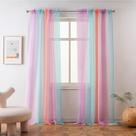 Cortina Yancorp Sheer Rainbow Ombre 100% poliéster 240x260cm