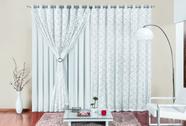 Cortina Yasmin Varão Simples 2,00m x 1,70m Branco Com Renda