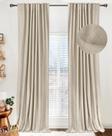 Cortinas 100% Blackout Shield Linen, 260 x 260 cm, aveia, 2 painéis