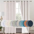 Cortinas 100% opacas de linho texturizado PrinceDeco Primitive para quarto/sala de estar, cortinas de tratamento de janelas que reduzem o ruído, tecido de estopa com forro branco, marfim, 52 x 84 polegadas (2 painéis)