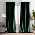 Cortinas Aljctns Emerald Green Velvet 214x132cm 80% Blackout