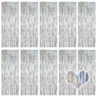 Cortinas Backdrop Ohiyoo Silver Foil Fringe, pacote com 10 unidades, 1x2,5 m