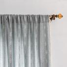 Cortinas BCLBUSTE Boho, bordado, listrado, azul, linho 213x213cm