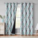 Cortinas Beauoop 100% Blackout Aqua Grey 213x213cm 2 painéis