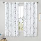 Cortinas Beauoop Floral 100% Blackout 137x137cm 2 painéis cinza
