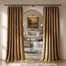 Cortinas Beauoop Golden Brown Velvet 229x229cm 2 painéis