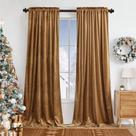 Cortinas Benedeco Camel Velvet para janela de quarto 132x213cm