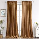 Cortinas Benedeco Velvet Camel para quarto W132xL244cm 2 painéis