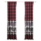 Cortinas Benzara Sofia, 213 cm, painel de urso, vermelho, preto, xadrez Cortinas Benzara Sofia, 213 cm, painel de urso, vermelho, preto, xadrez