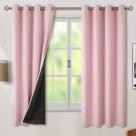 Cortinas BGment Baby Pink 100% Blackout 160x160cm 2 painéis