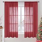 Cortinas BGment Burgundy Linen 160x107 cm 2 painéis