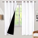Cortinas BGment com isolamento térmico 100% Blackout 132x183cm brancas