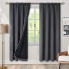 Cortinas BGment com isolamento térmico 100% blackout cinza escuro 132x183cm Cortinas BGment com isolamento térmico 100% blackout cinza escuro 132x183cm